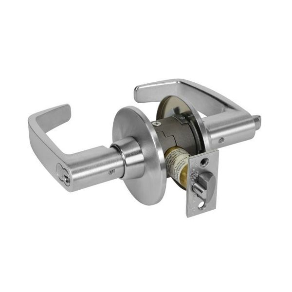 Sargent Entry Office Tubular Bored Lock Grade 1 with L Lever and L Rose with ASA Strike and Large Format IC 286011G05LL26D